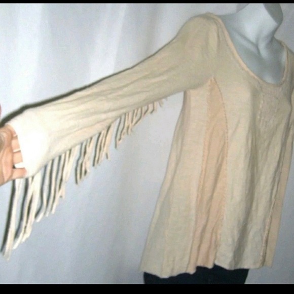 Free People Urban Outfitters Ivory Fringe Top - Picture 5 of 7